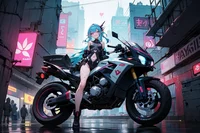 Girl and TVS Apache