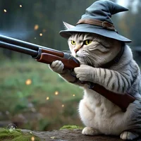 Cat whit shotgun
