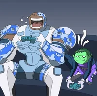 Beast boy and Cyborg