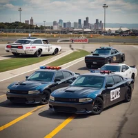 Multiple police cars