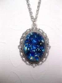 A blue necklace