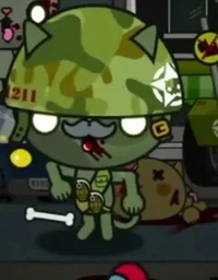 Soldier zombie cat