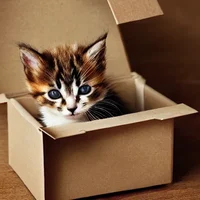Kitten in a box