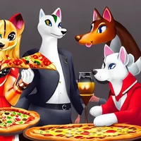Furry pizza party