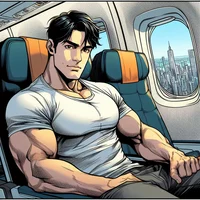 Big man on the plane