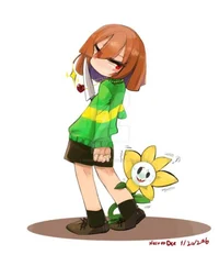 Chara and flowey