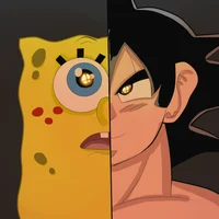 spongebob and goku