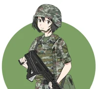 Shy military girl 