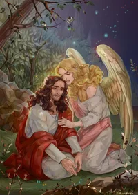 Jesus e anjo Gabriel