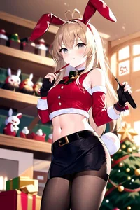 Christmas bunny girl
