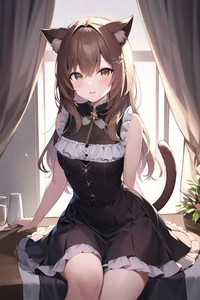 Brown haired catgirl