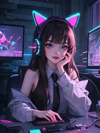 Kitty gamer girl