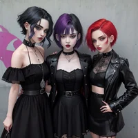 Group of goth girls 