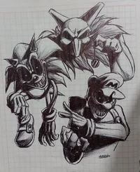 Sonic exe and Mario