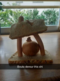 Hotdog onion sandwic