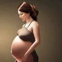Very pregnant woman 
