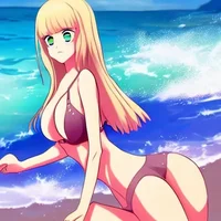 A girl in the beach