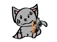 A cat with a gun