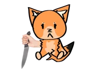A fox with a knife 
