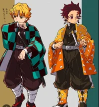 Tanjiro and Zenistu 