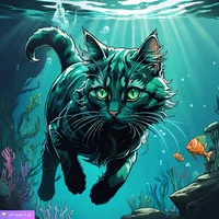 Cats-into the water