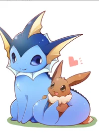 Eevee and vaporeon