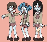 3 school girls zombi