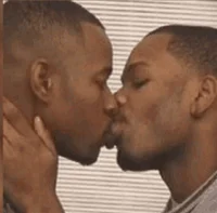 2 men kissing