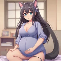 Pregnant cat-girl
