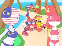Countryhumans beach