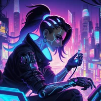 Female netrunner