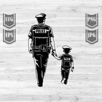 Police Dad and Son