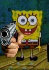 spongebob with a gun