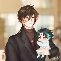 Zhongli and babyXiao