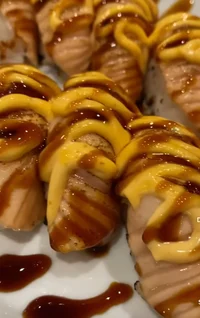 grilled salmon sushi