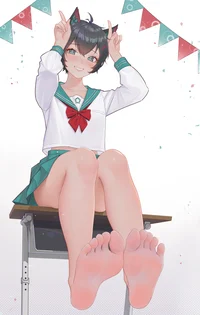 Smelly girl wet feet