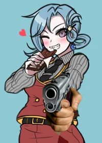 Setsuka with a gun