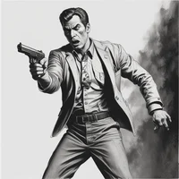 Angry man with a gun