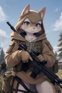 Female furry soldier