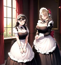 Maid mother and girl