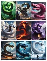 Nine giant snake god