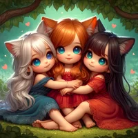 3 Cat girl kittens 