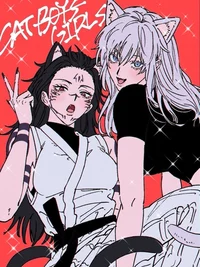 Cat Gojo and Sukuna 