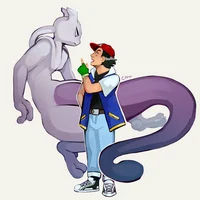 Mewtwo and Trainer 