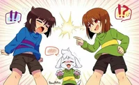 Frisk chara y asriel