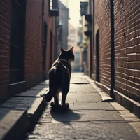 Cats in an alleyway
