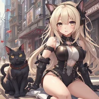 Street cat girl