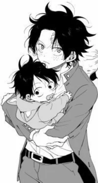 Ace and baby Luffy