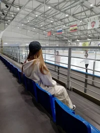 Girl hockey fan