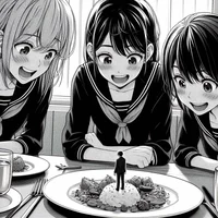 3 giant school girls